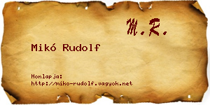 Mikó Rudolf névjegykártya